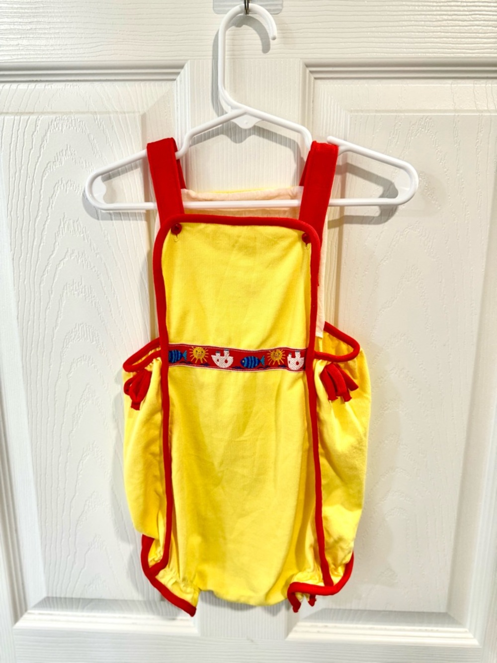 Carter's Vintage Yellow and Red Baby Dress with Animal Patch